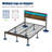 Bed Frame With Storage Headboard And Charging Station, Led Lights, Strong Metal Slat Support, No Box Spring Needed-590122061