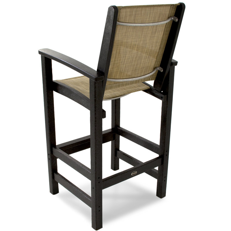 Chaise de bar POLYWOOD Coastal, Toile de jute / noir