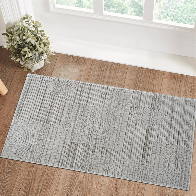 Tapis gris avec tapis, Tapis de couloir 2 pi 3 po x 5 pi 1 po