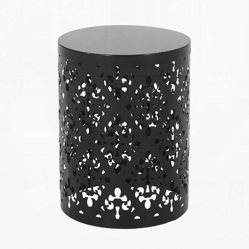 Outdoor Metal Side Table, Black