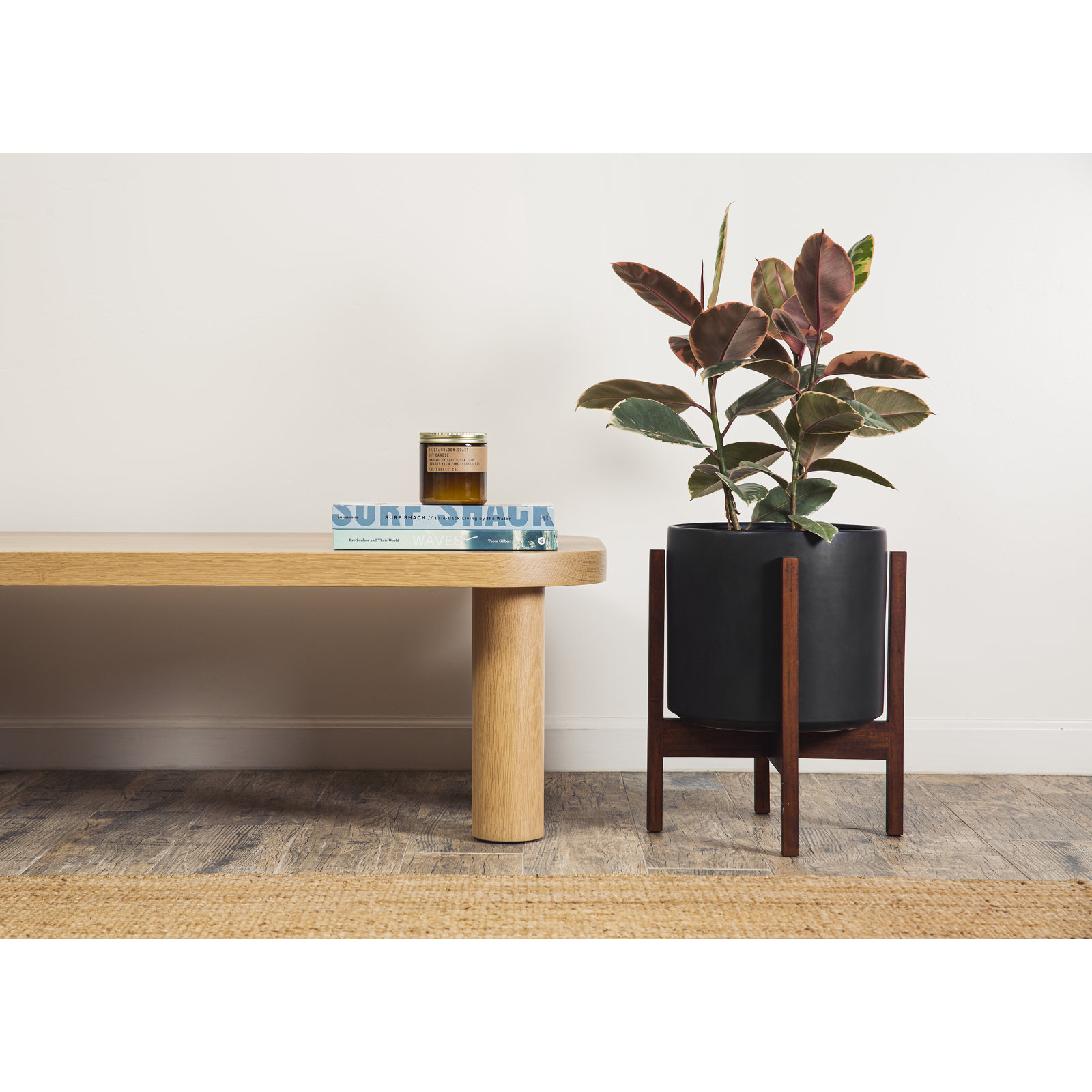 Keyes Ceramic Pot Planter, Black/Dark, 16.25'' H x 13.5'' W x 13.5''