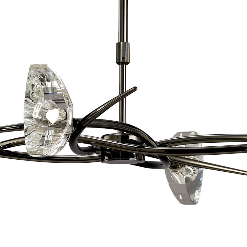Drossett 4 - Light Shaded Chandelier, Black Chrome
