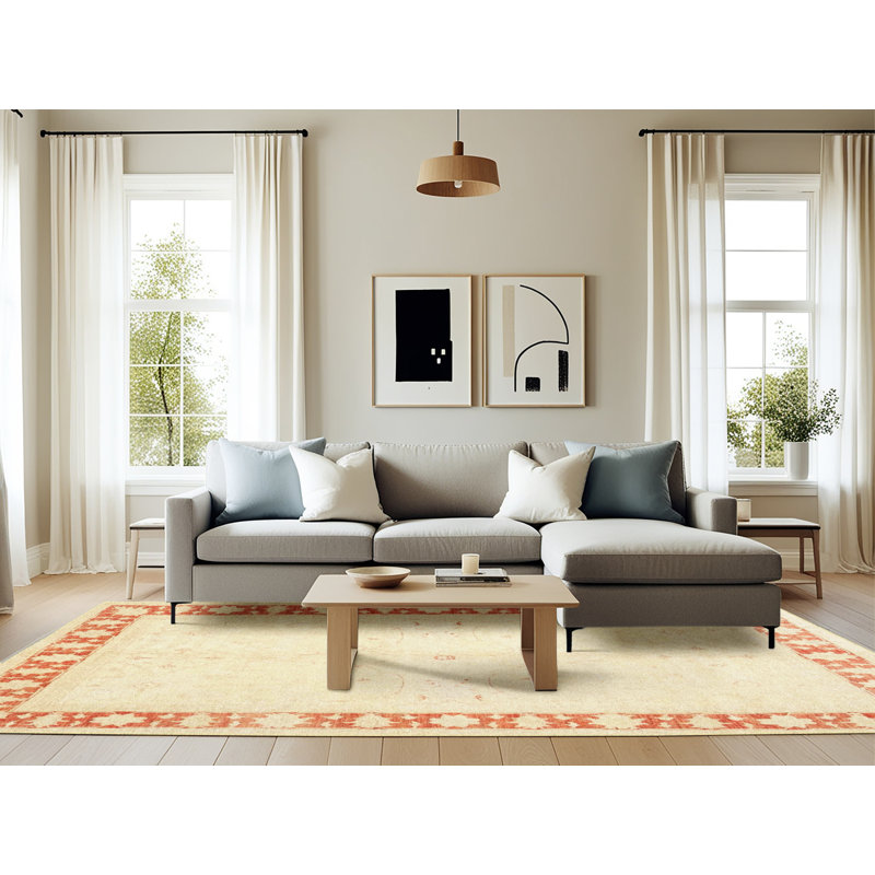 Tapis oriental rouge / beige, Rectangle 6 pi x 9 pi