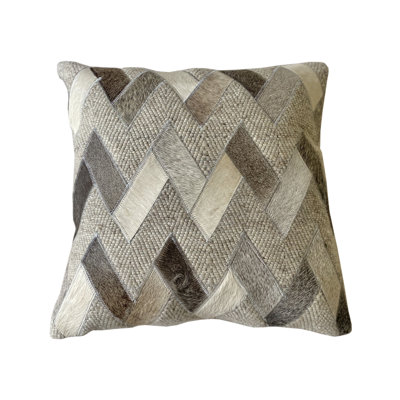  Chevron Cowhide Throw Pillow