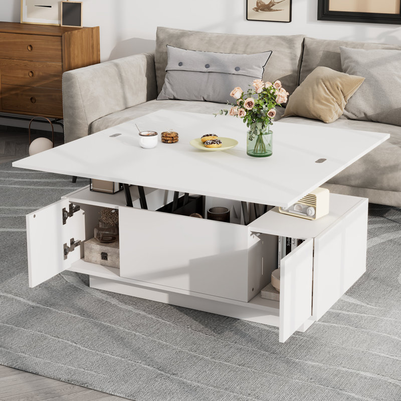 Lift Top Solid Coffee Table with Storage