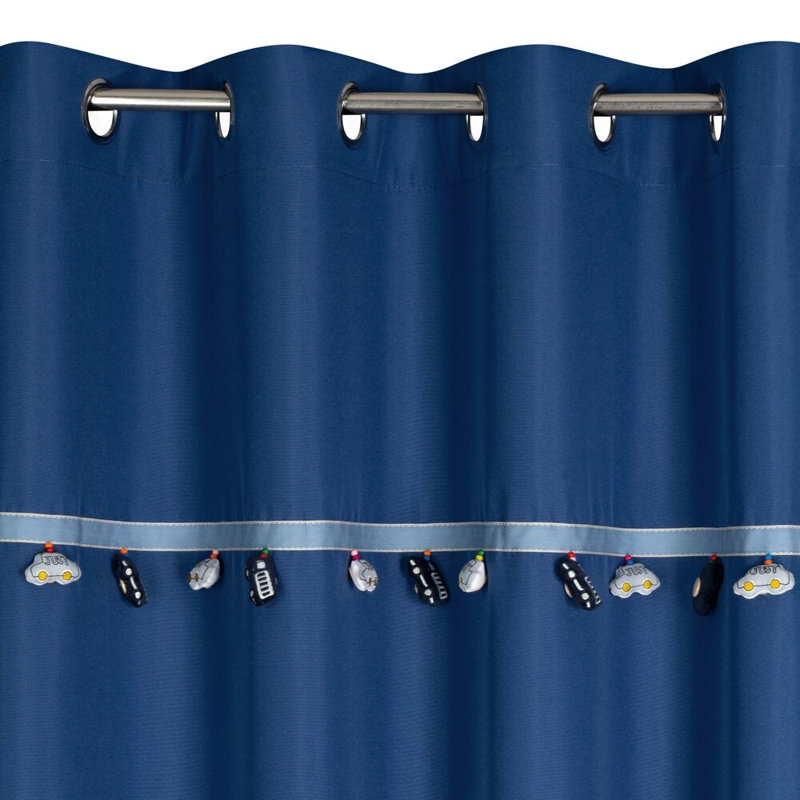 Car Semi Sheer Curtain Single Panel, Blue
