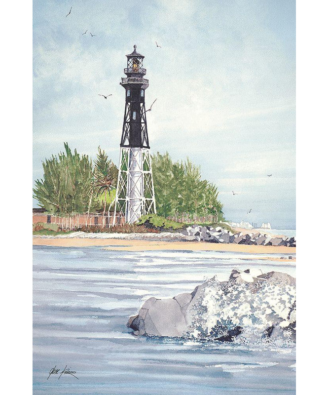 «Breakwater Bay Rizzo», art sur toile tendue par Gene Gallery: Hillsboro Inlet Lighthouse, Fl., H 40 po x l 28 po