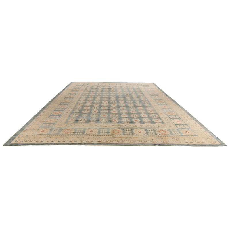 Tapis turc Oushak bleu 12 x 15
