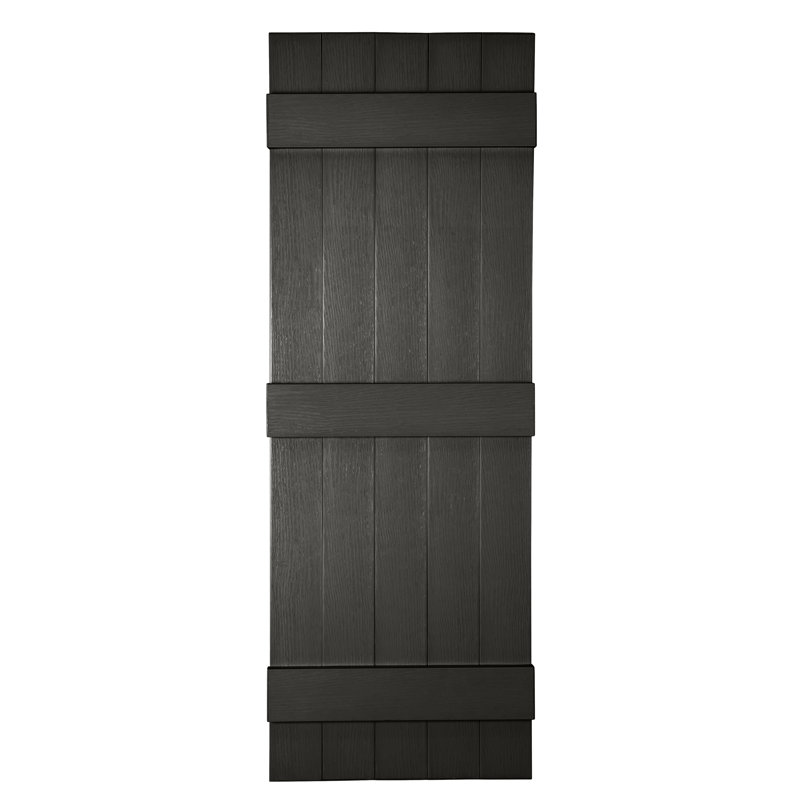 Persiennes personnalisées à 5 planches fermées, 78", Noir, noir, noir, noir