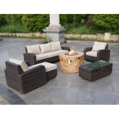 6 - Person Patio Conversation Set with Cushions
