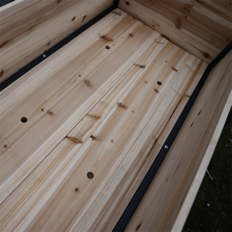 Nouveau style: lits de culture combinés en fer et en bois de 45 po avec pieds et supports de rangement. Convient à divers endroits tels que les jardins