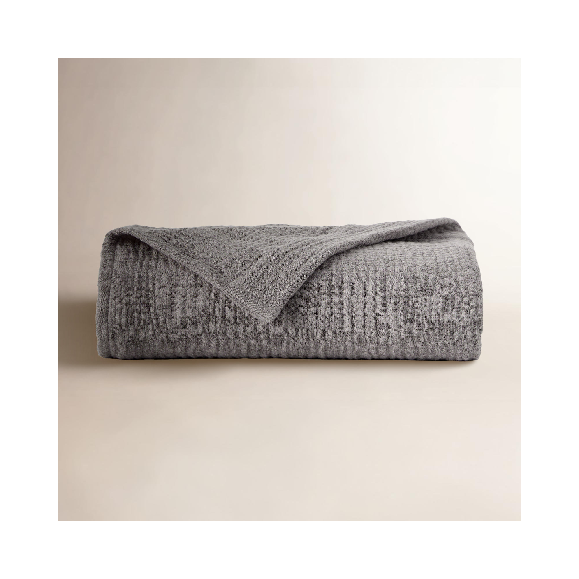 Bedsure 200gsm 100% Cotton Lightweight Muslin Blanket GentleSoft™️for Spring & Summer, King, Gray