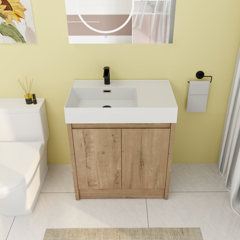 Meuble-lavabo simple 29,56 po avec comptoir en résine