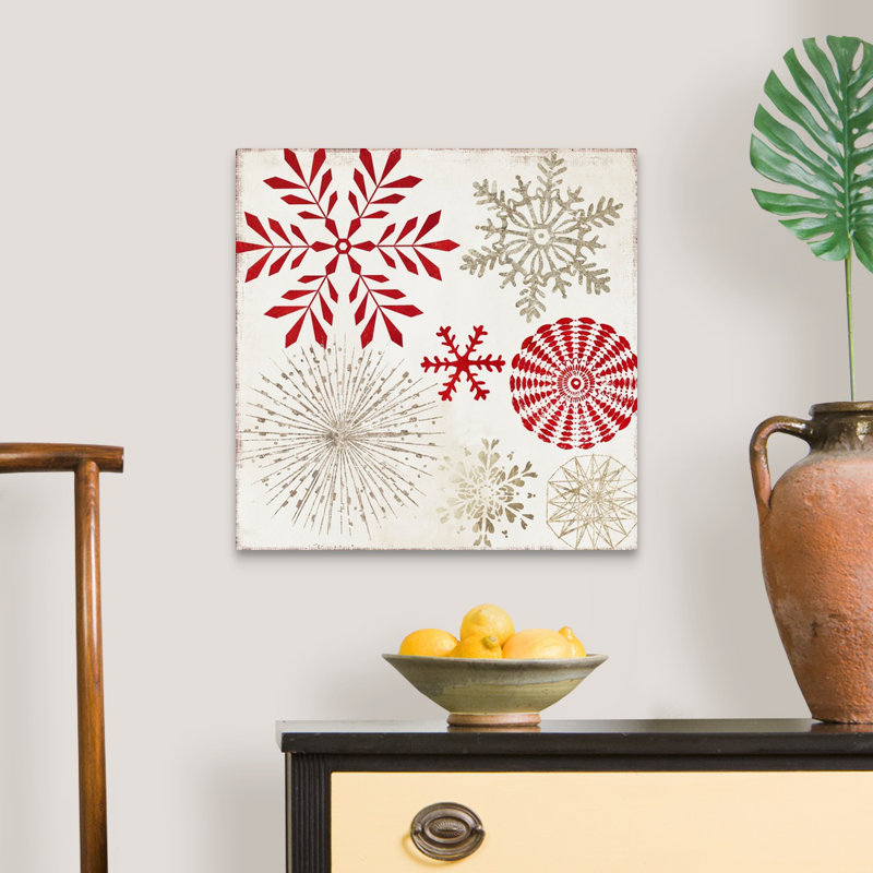 Flocons de neige de Noël-reproduction d’art sur toile, Toile tendue, H 20 po x l 20 po x P 1,25 po