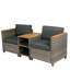 Ensemble de salle à manger de patio en acacia pour 2 personnes avec table rectangulaire Arlington, coussins inclus