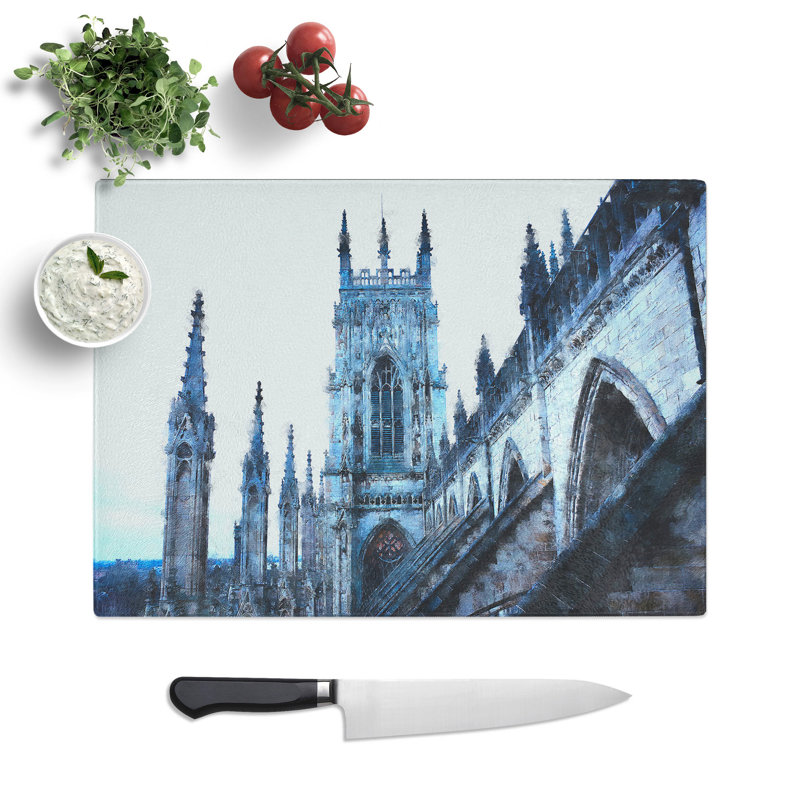 Tempered Glass York Minster Painting Chopping Board, 20 cm x 28.5 cm