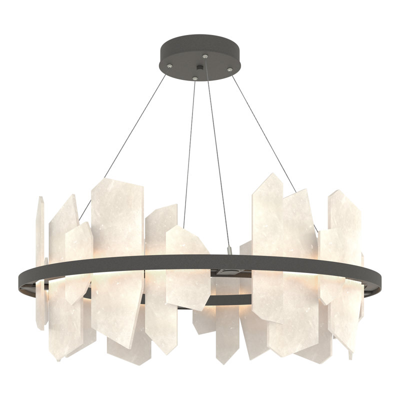 Volterra Wagon Wheel LED Chandelier, Natural Iron