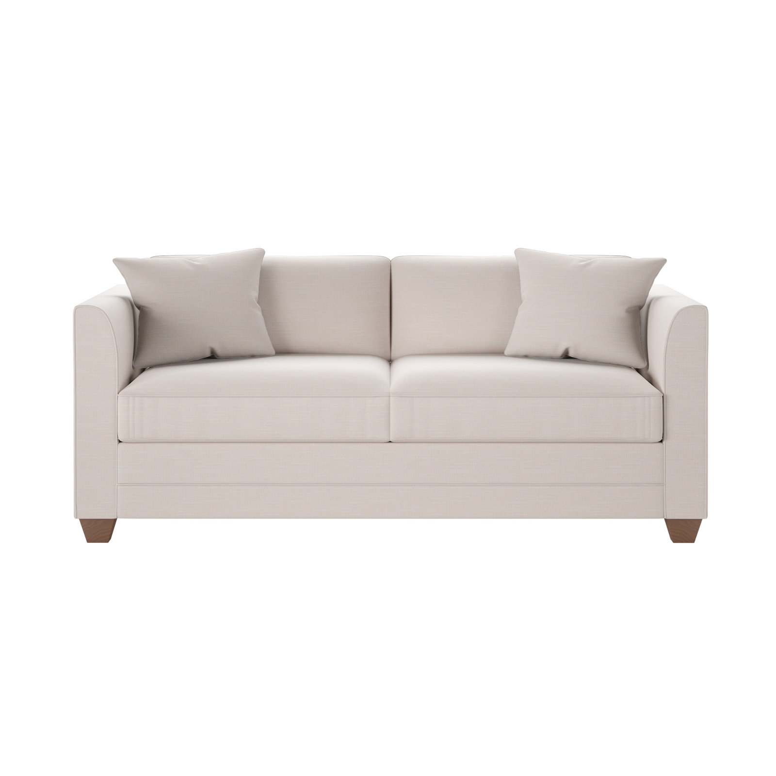 Kodie 76.5'' Upholstered Sofa, Tusk Beige Performance, Honey Birch