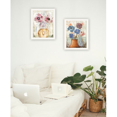 Lark Manor™ "Floral Dreams I & II" Framed Wall Art For Living Room, Wall Art Print For Home Decor, Bedroom Wall Art By Ed Wargo