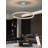 48in Silver Modern Large Ring Crystal Chandelier Dimmable LED Pendant Light Fixtures for Dining Room Living Room