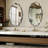 Irregular Metal elliptical wavy wall mirror with  Frame-For Bathroom, Bedroom, Living Room，Entryway Decor-1815166209-1815166208