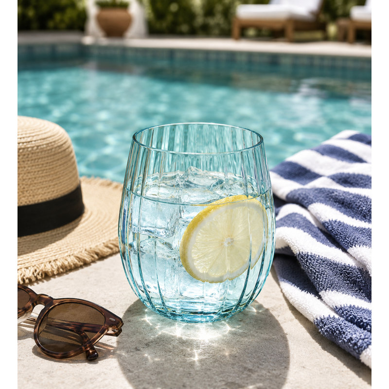 Acrylic Linea Stemless Wine glass - Olive Green