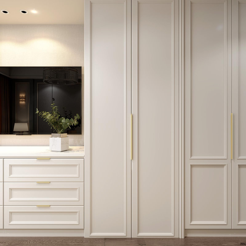 Paquet de 10 poignées d'armoire de 5-1 / 16 po, poignées d'armoire de cuisine, poignées d'armoire or mat pour les armoires