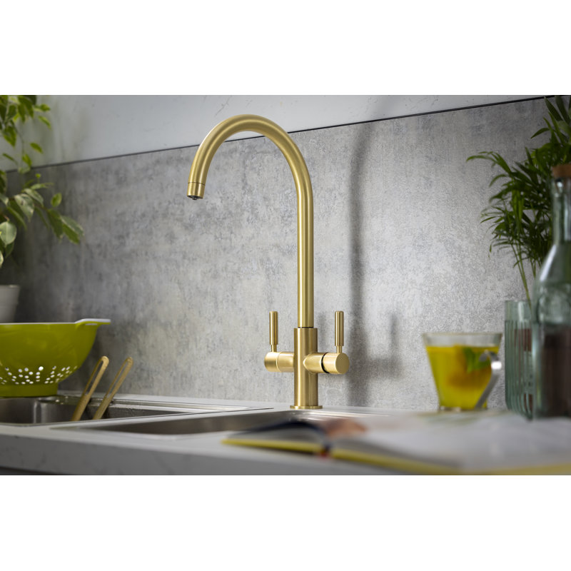 Abode Hemista Slimline 3-in-1 Hot Water Tap, Brushed Brass