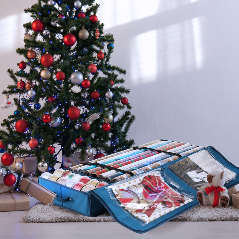 Rangement pour papier cadeau de Noël, Bleu