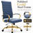 Humairaa Leather Office Chair – Executive Task Chair with Swivel, Adjustable Height & Gold Base for Home Office or Conference Room-325982880