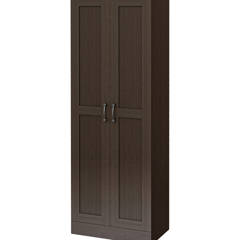 Armoire de rangement pour garde-manger, hauteur 69 po avec tablettes mobiles, porte à fermeture douce, armoire couleur café 69 po, rangement de style moderne, portes,