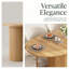 Table de salle à manger extensible 55,11 "à 70,86", pieds piédestal, style rustique moderne, finition bois naturel-127424313
