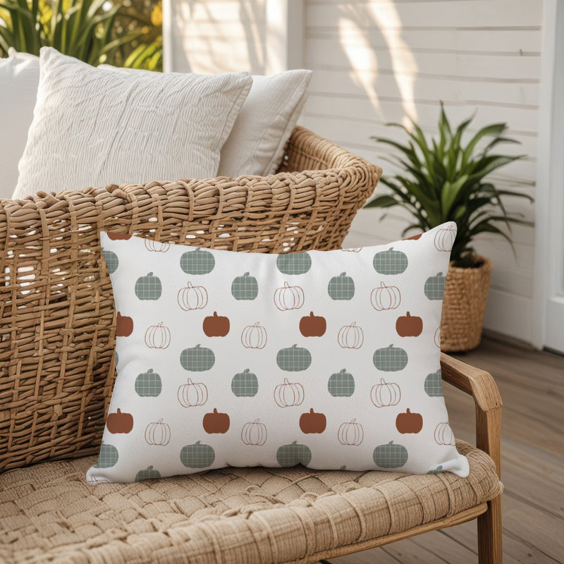 Coussin lombaire à petit motif citrouille
