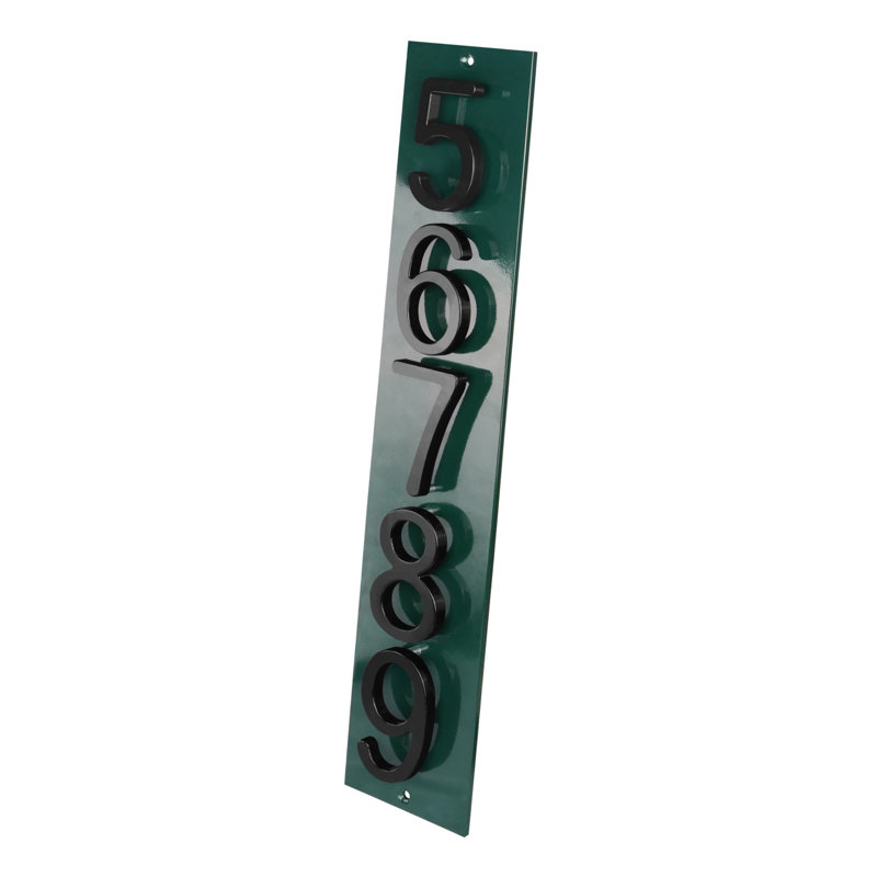 Plaque d'adresse verticale Amgo, Vert, Noir, noir, noir, noir, Oui