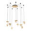 Lustre géométrique unique à 9 lumières DEL avec détails en cristal