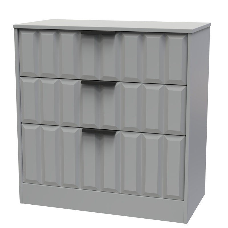 New York 3 Drawer Deep Chest (Ready Assembled), Grey