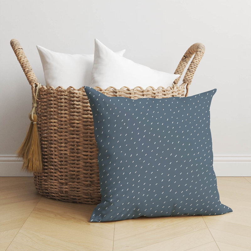 Coussin Paulie, Rayures bleues, H 26 po x l 26 po