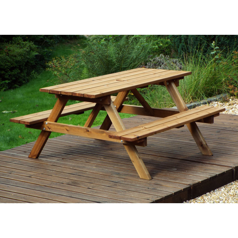 Fournier 6 - Person Wood Patio Dining Set with Rectangular Table
