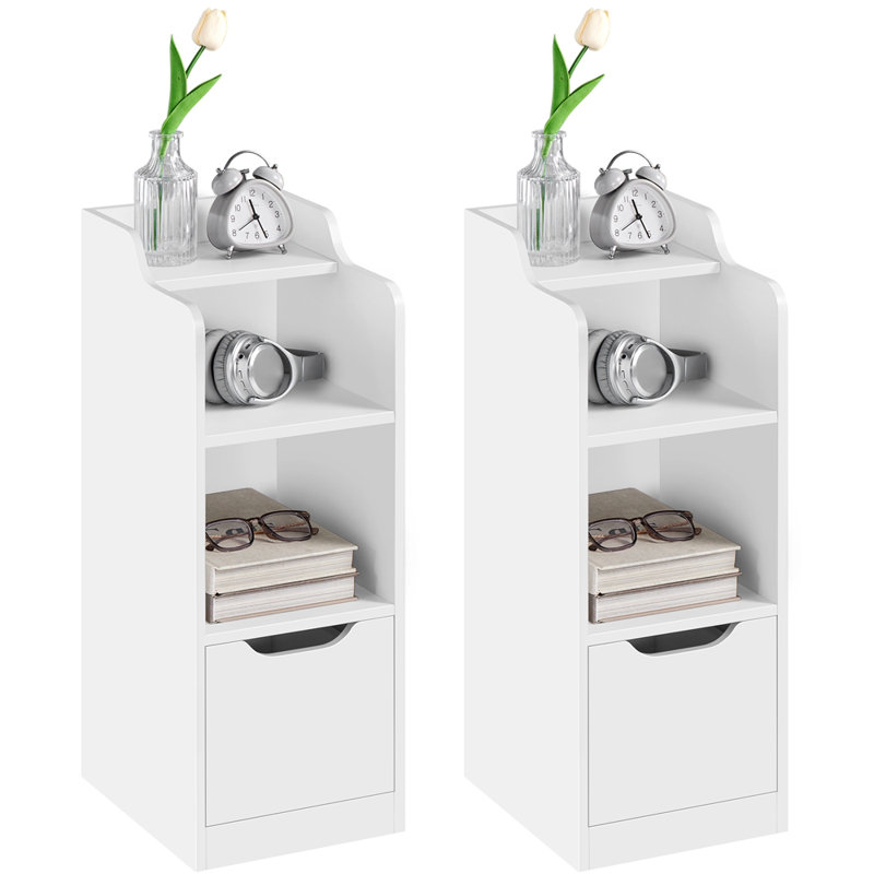 25cm W Manufactured Wood Bedside Table, 1pcs