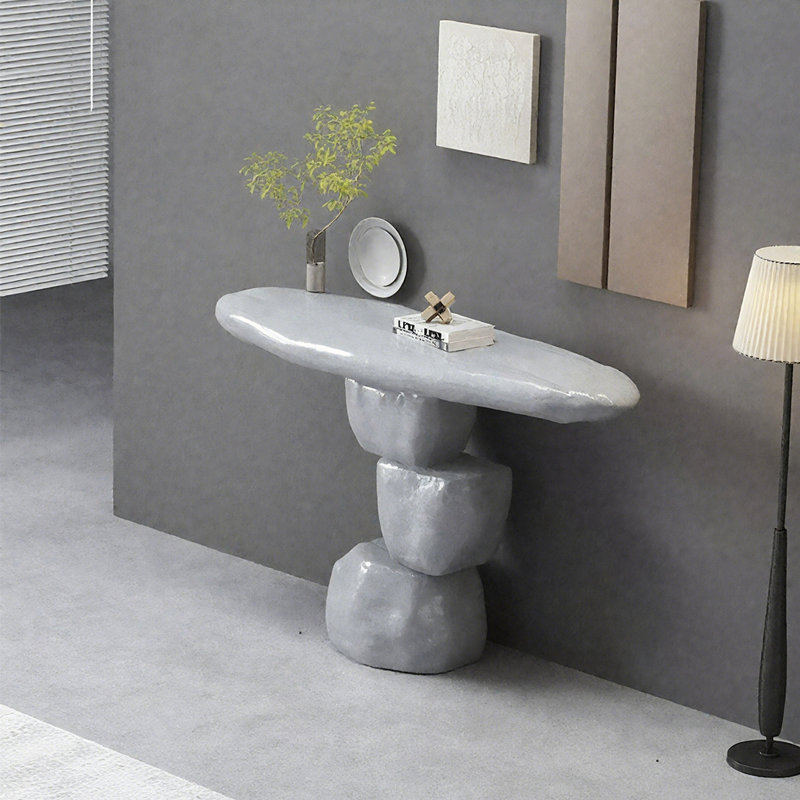 Console Modern Minimalist Art Design, Bleu grisâtre, H 35,43 po x l 47,24 po x P 15,75 po