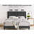 DeCoro Cambridge Upholstered Wooden Platform Bed Frame-864702079-877071288