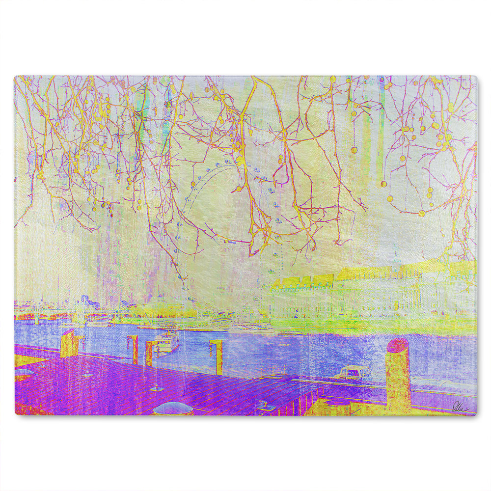 London Eye Tree Drops Glass Chopping Board