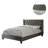 Full Size Bed 1Pc  Bed Set Silver Faux Leather Upholstered Tufted Bed Frame Headboard Bedroom Furniture