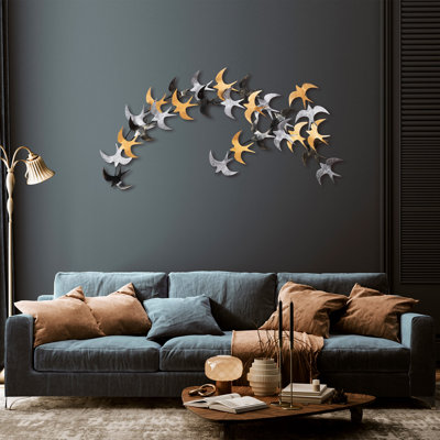 Hand-Painted Decorative Metal Wall Accessory, 54 x 24.4 inches | 100% Metal Construction, Thickness: 0.06 inches | Lightweight at 4.5 lbs, Easy Wall Mounting | Unique Colour Variations for a Personalized Touch, Perfect for Home Decor & Art Enthusiasts