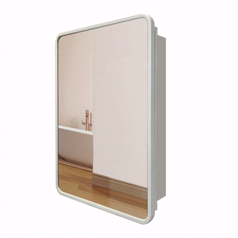 Armoire à pharmacie 24 po x 32 po à fixation murale ou encastrée en métal blanc avec miroir