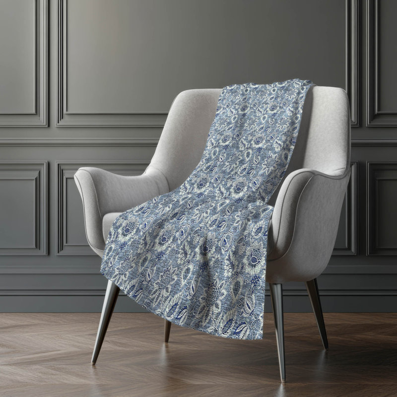 Jeté floral Sherpa ASB661 Addison, Bleu