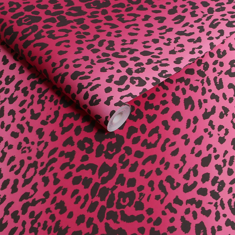 Almiro Leopard Pink Wallpaper, Brown