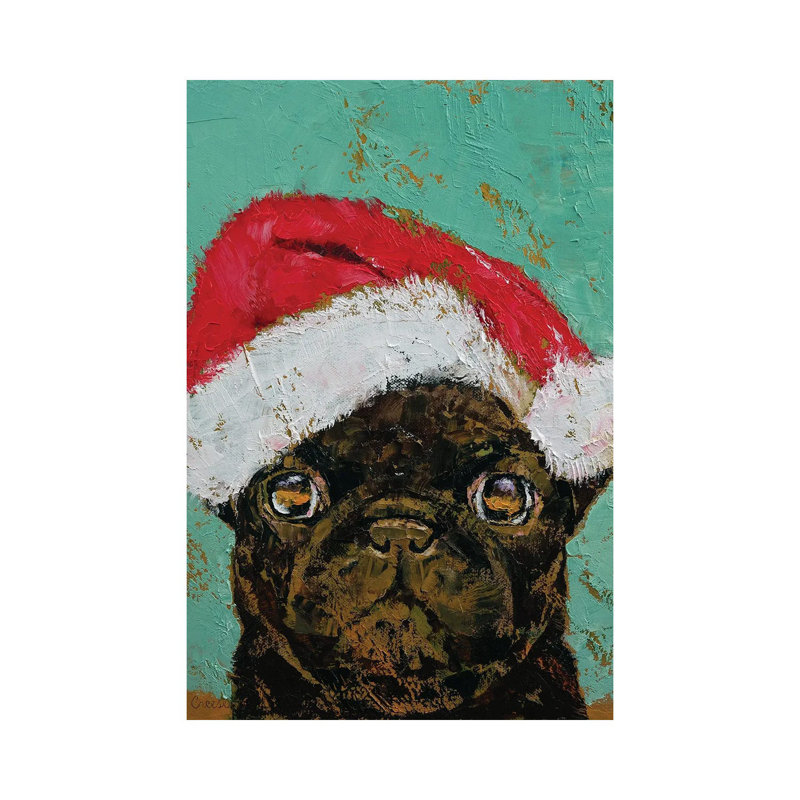 Christmas Pug by Michael Creese - Wrapped Canvas Print, 101.6 cm H x 66.04 cm W x 1.91 cm D