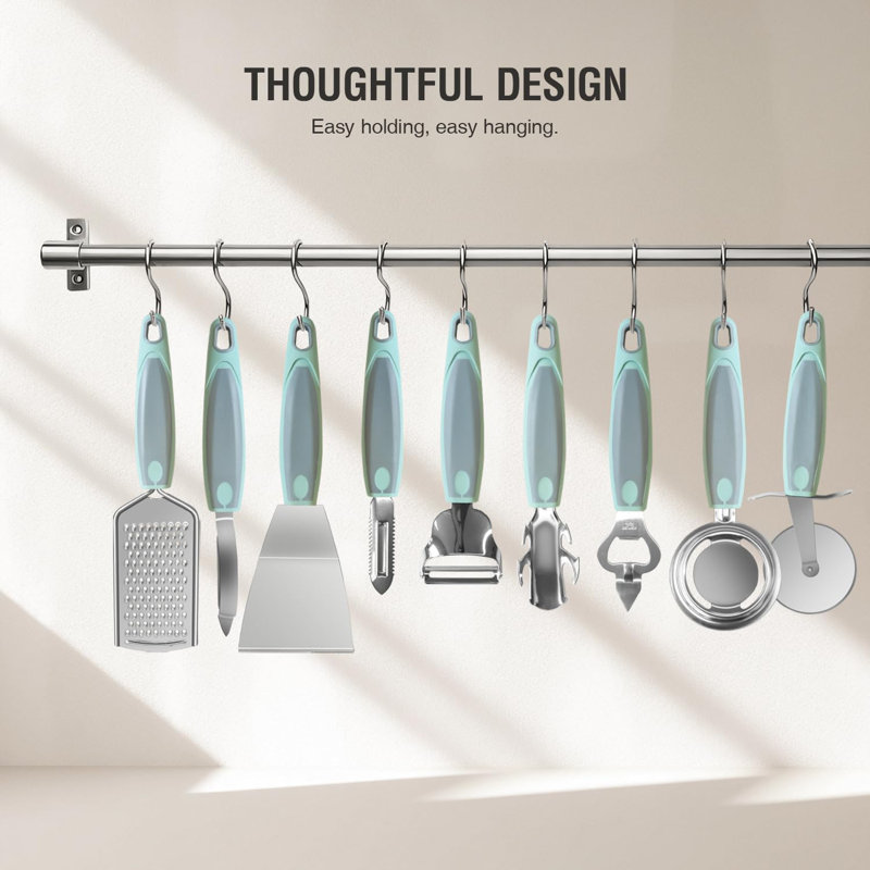 Ensemble de 9 gadgets de cuisine en acier inoxydable 