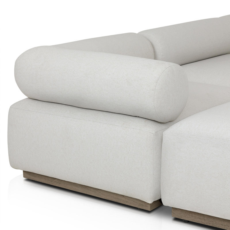 Lenox Modular Chaise Sectional, Cream Polypropylene/Olefin